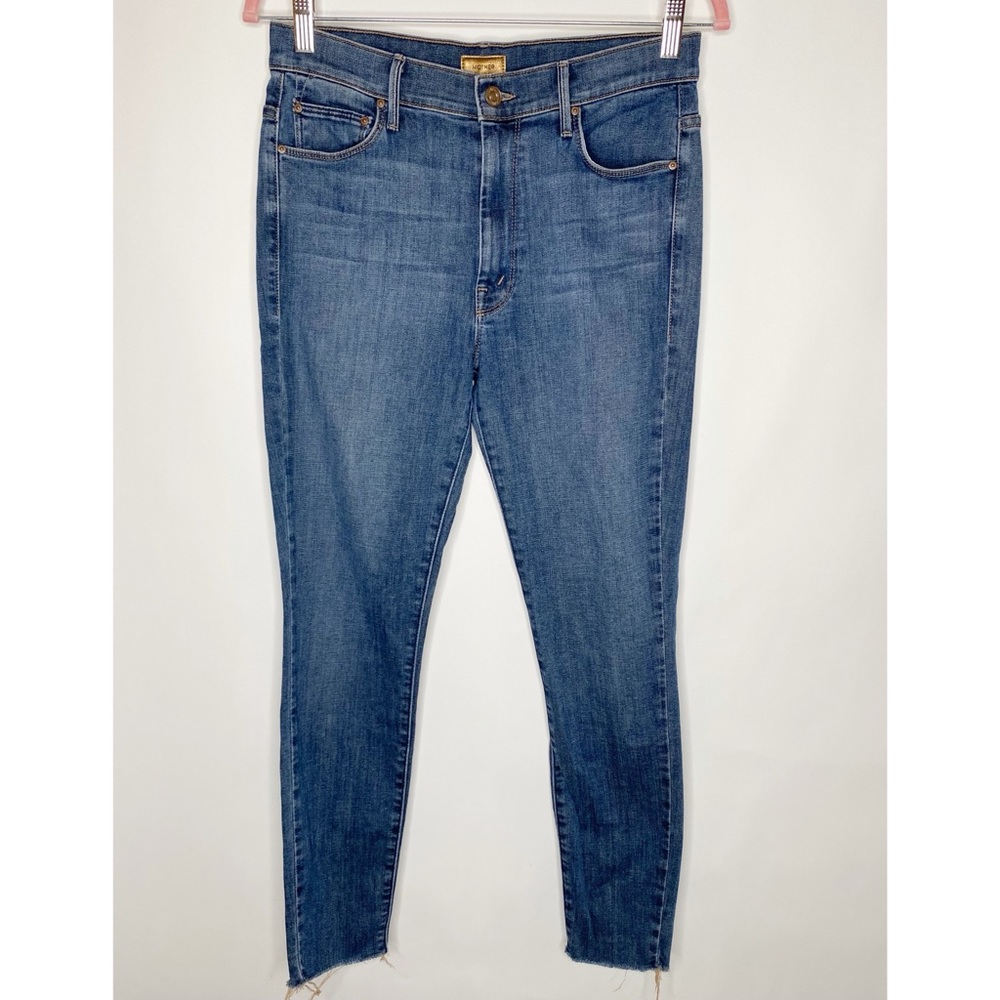 Mother Looker Jeans Ankle Fray High Waisted Skinny Ride A Dark Horse Size 30